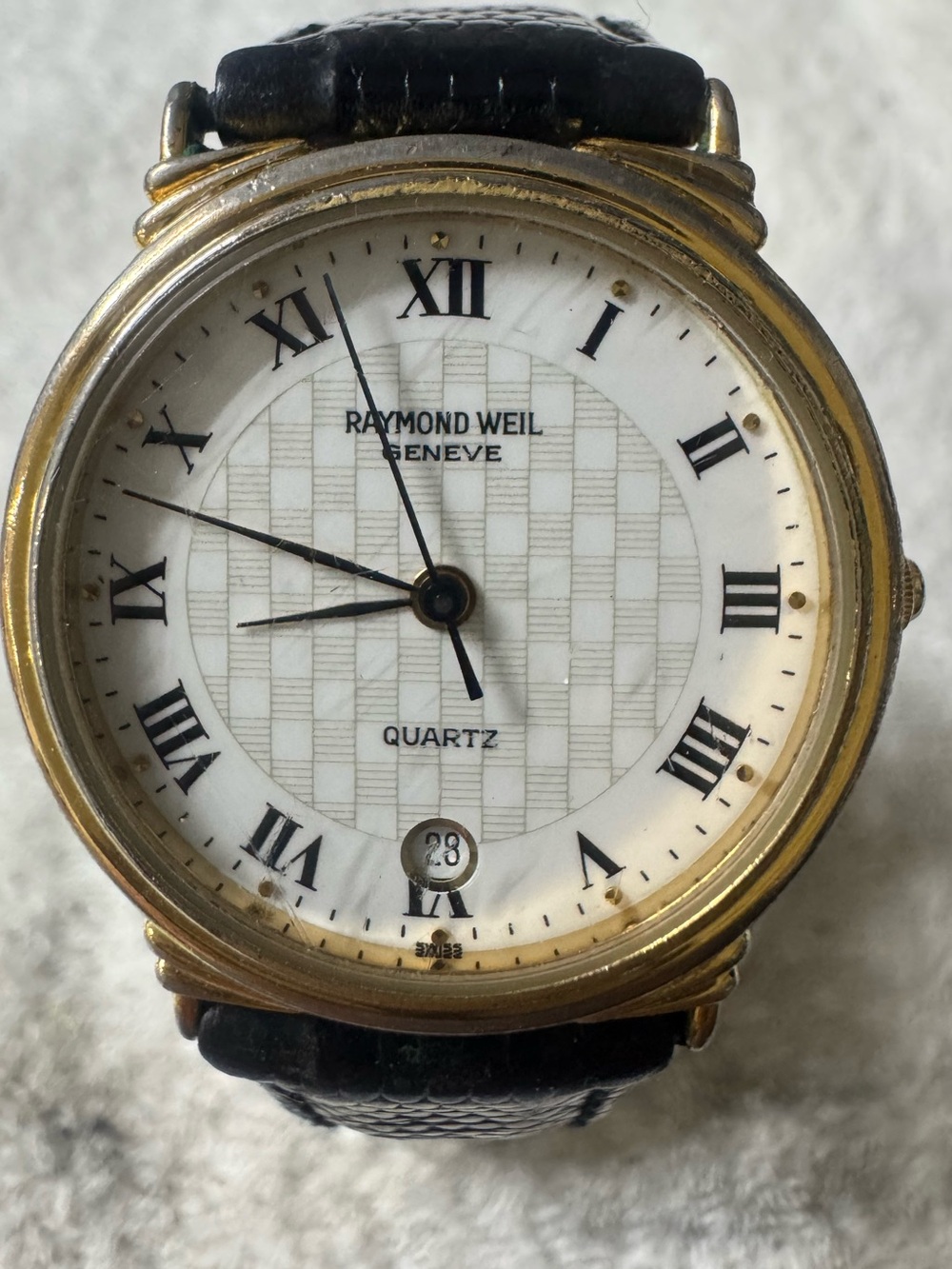 Raymond Weil Gold and Black Leather Quartz Dress Watch